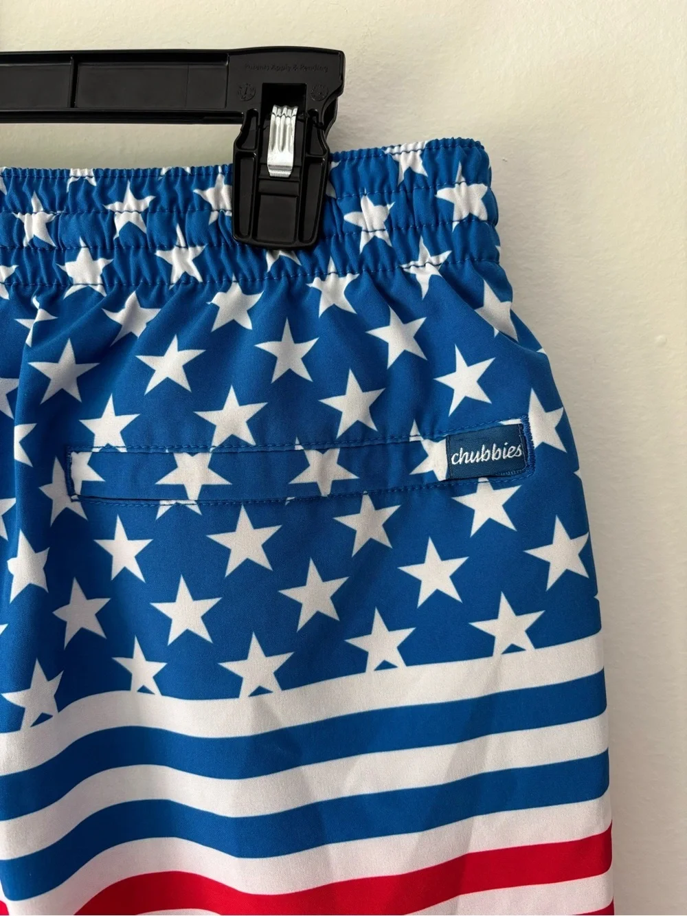Chubbies American Flag Backyard BBQ 7 Inch Swim Trunk Red White Blue Stars